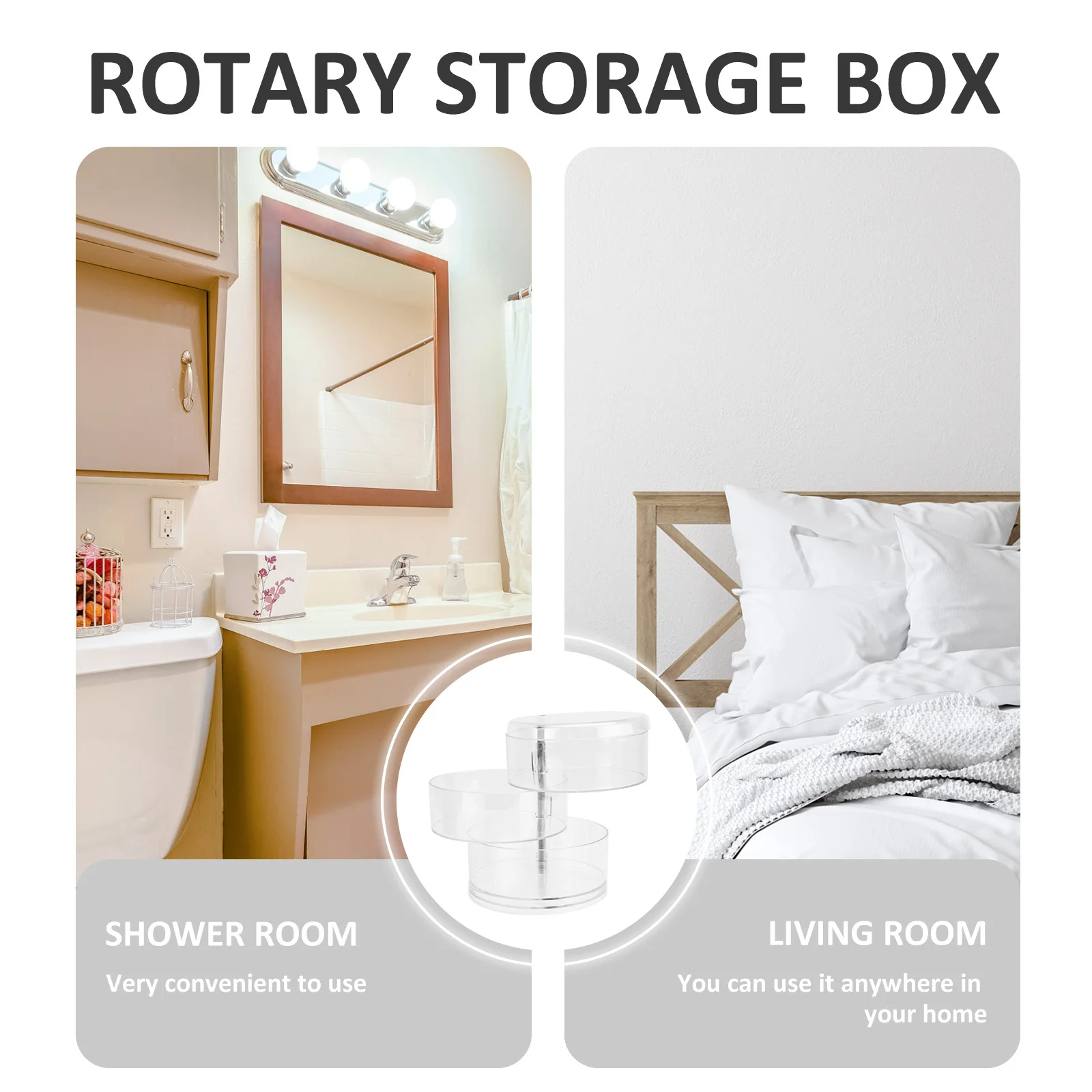 

1Pcs Rotating Multi-Layer Transparent Jewelry Organizer Storage Box Desktop Makeup Storage Rack Jewelry Organizing Box