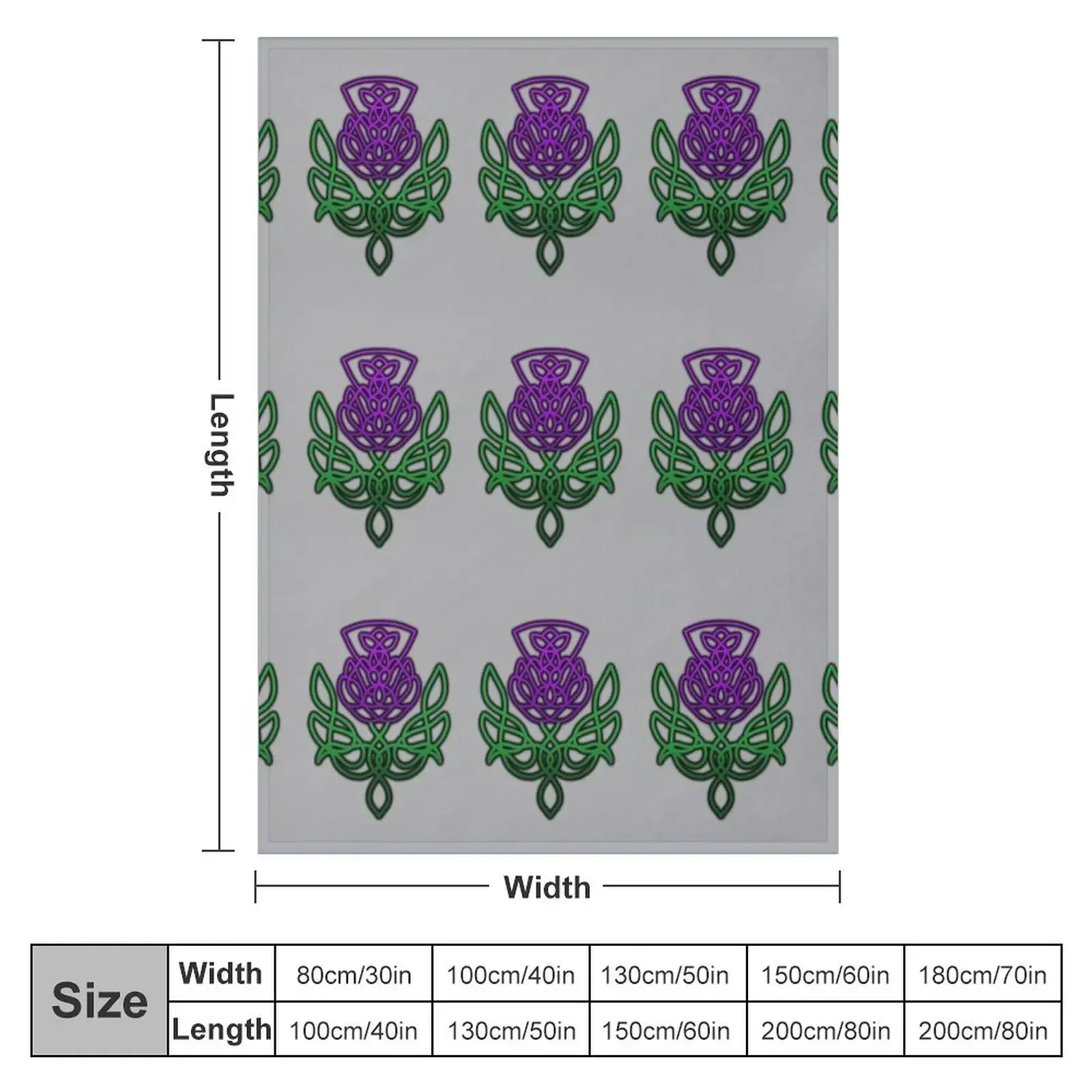 Celtic Thistle Throw Blanket Bed covers blankets and throws Decorative Sofa Blankets