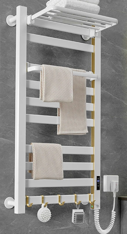 Electric towel rack bath towel rack carbon fiber heating bathroom shelf home intelligent heating drying rack