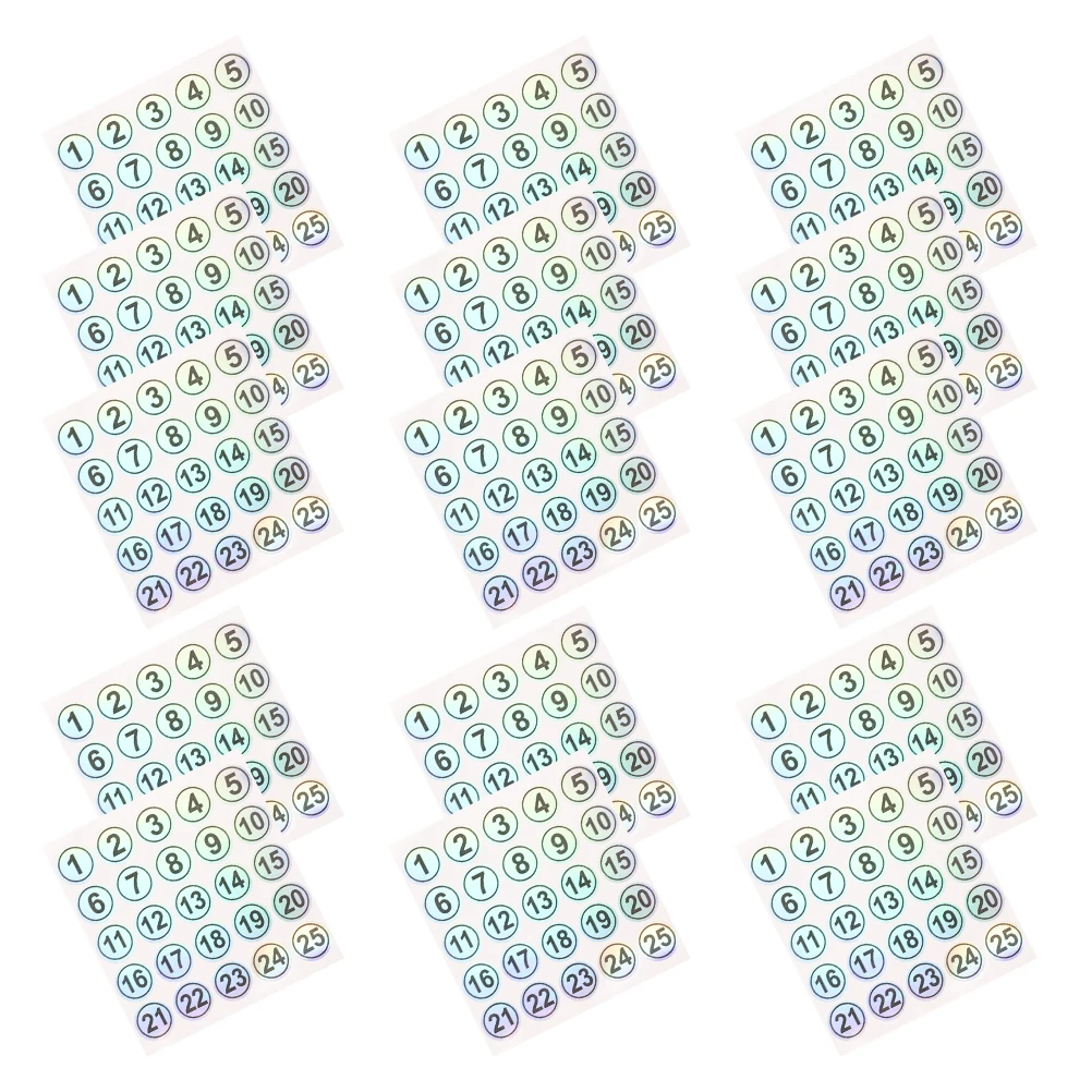 

15 Sheets Waterproof Number Stickers Self-Adhesive Tear-Resistant Labels for Bottles Cups Containers Numbering Decals