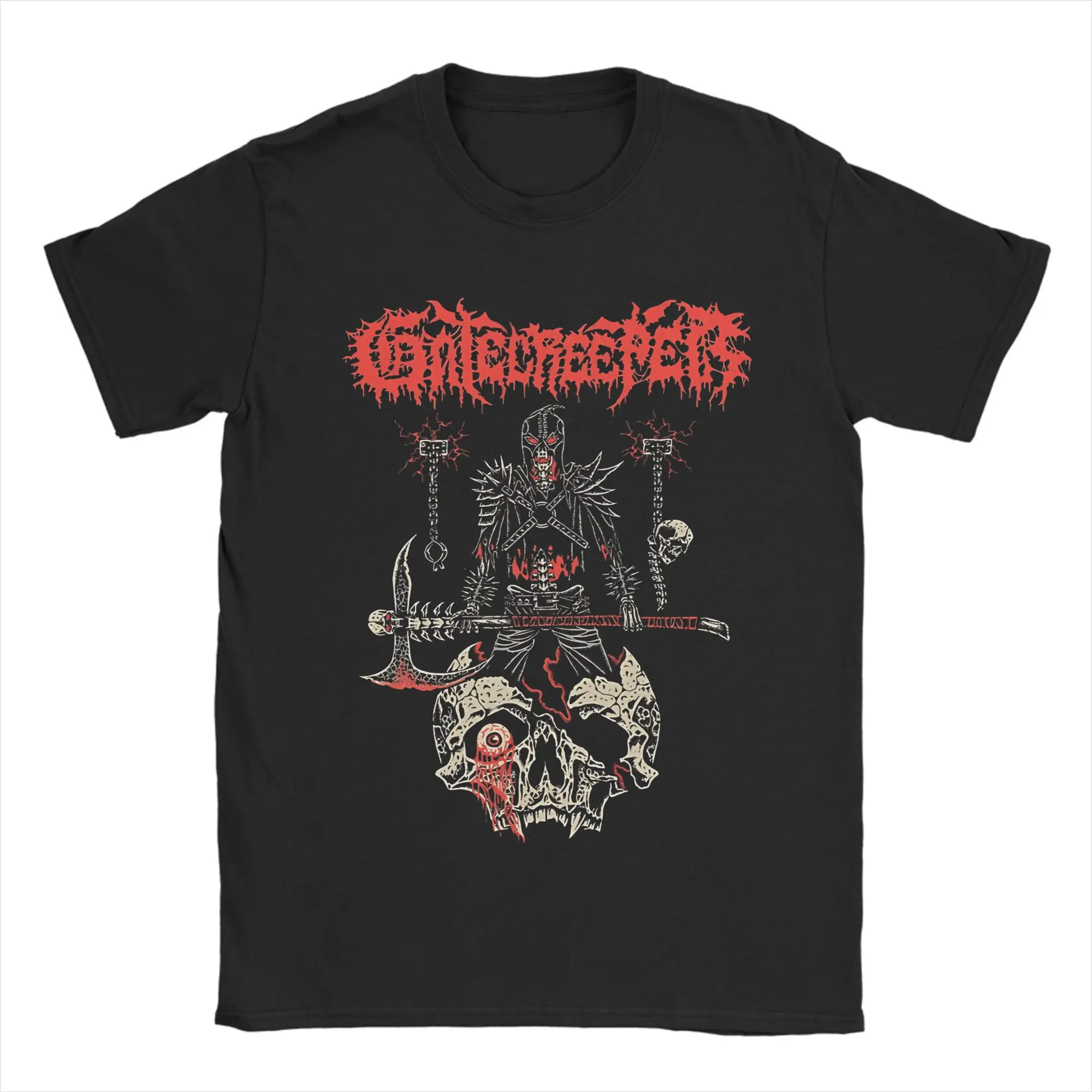 Camisetas de banda Gatecreeper para hombre, ropa 100% de algodón, camiseta única de manga corta con cuello redondo, camisetas de talla grande