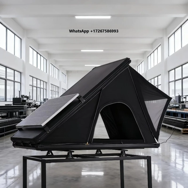 Customized Aluminum Triangle Outdoor Adventure Rtt Hard Shell Camper Trailer Car Truck 4X4 Camping  Rooftop Tent