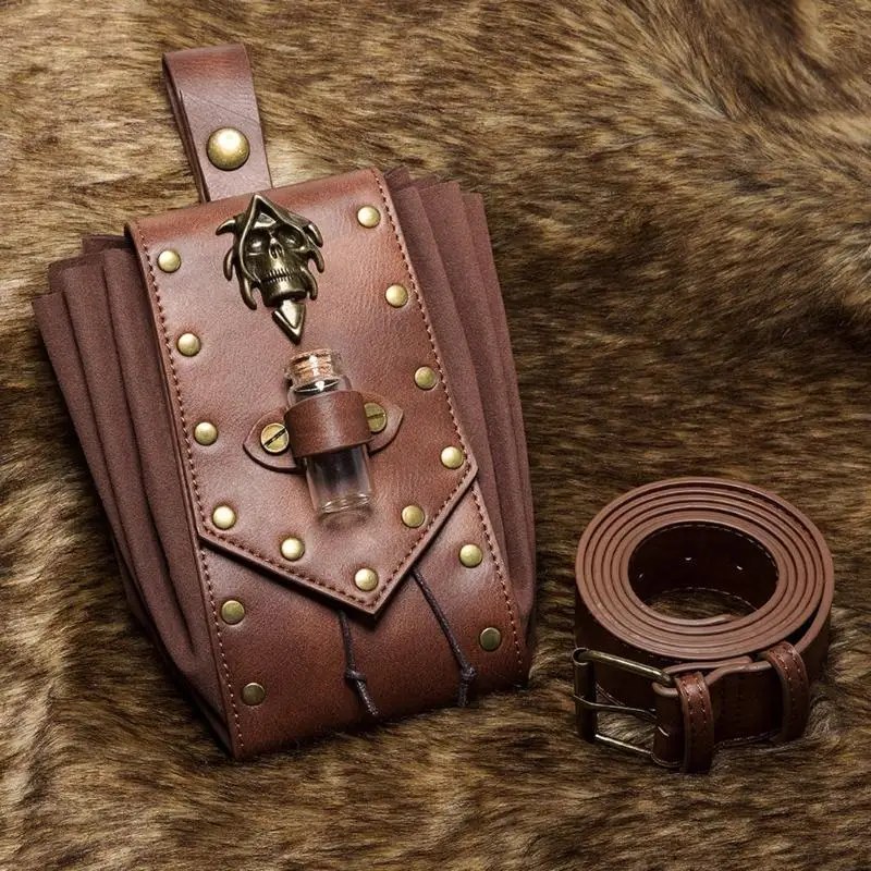 

39BB Средневековый пояс в стиле стимпанк, кошелек для монет, поясная сумка в стиле средневекового Ренессанса, кошелек на шнурке