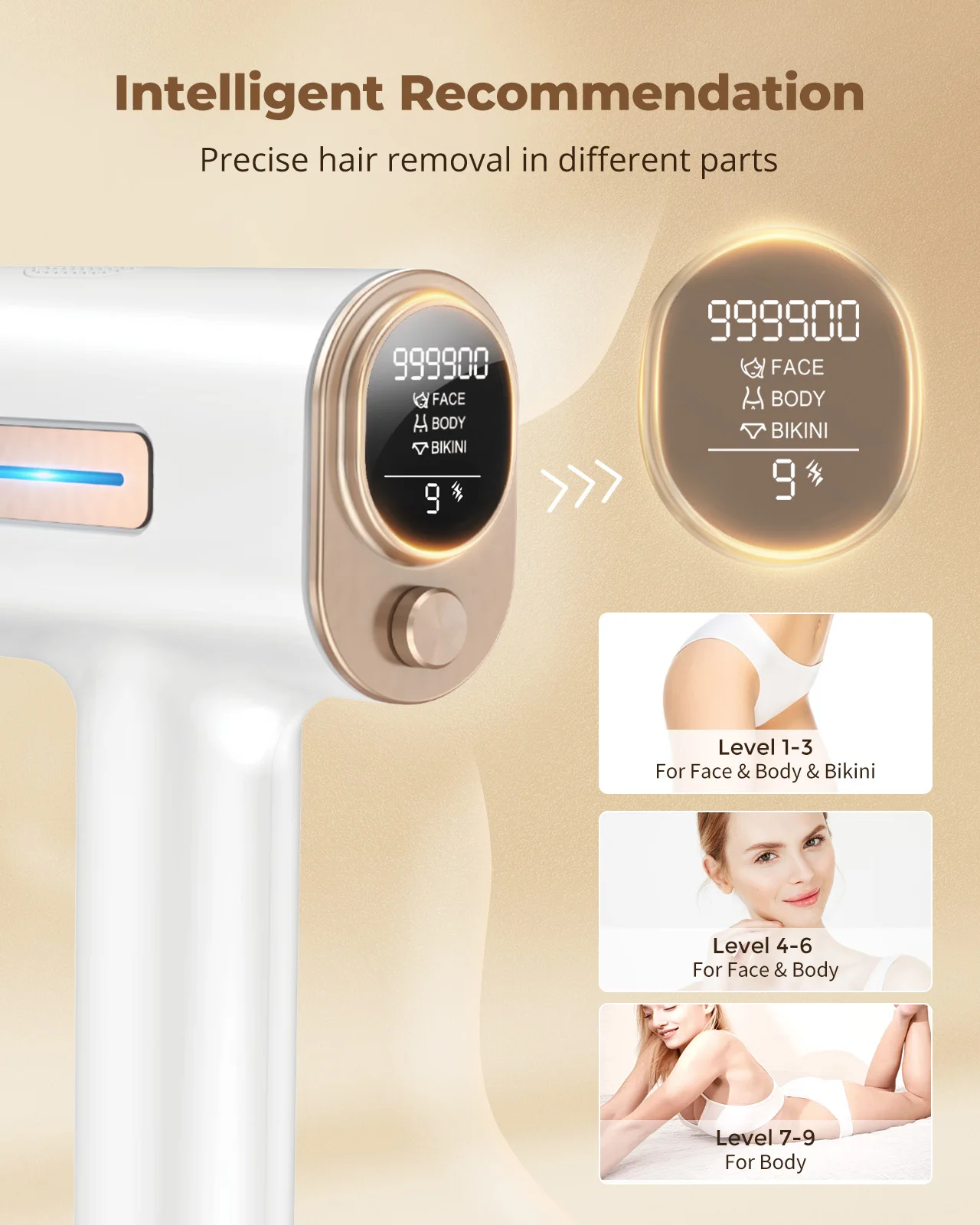 999900Flash Painless IPL Hair Removal Laser Epilator Electric Hair Remover Permanent Photoepilator Whole Body Treament for Women