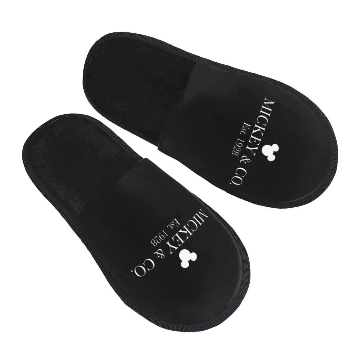 

Mickey & Co Logo House Slippers Living Room Cartoon Soft Household Fur Slides Slippers Non Slip