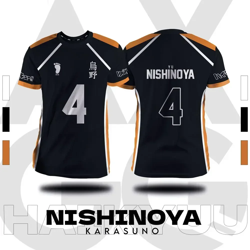 Haikyuu Fukurodani Hinata Cartoon Anime Cosplay Men Jersey Short Sleeve Kids Tee Clothing Unisex Tops New Fashion Women T-shirt image 4