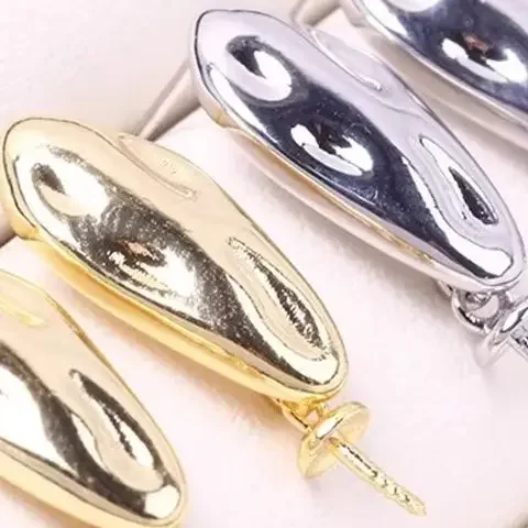 

14K Gold Pearl Stud Earrings Setting Base Simple Fashion Handmade DIY Jewelry Making Findings 19 Style Temperament