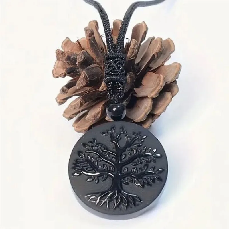 

Подвеска из натурального обсидиана, одинаковый ювелирный кулон для мужчин и женщин, новый модный стиль высокого класса