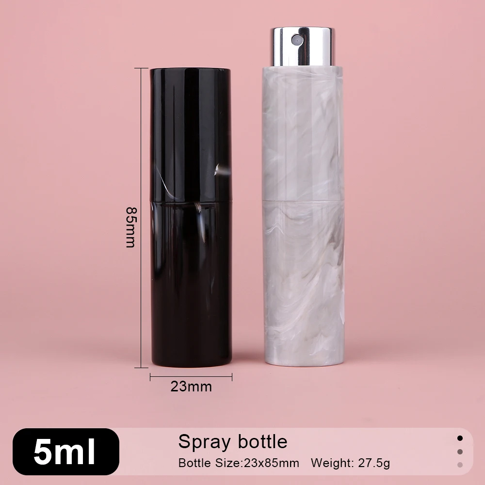 20/30PCS Portable 5ml Mini Marble Rotary Press Spray Bottles Empty Spray Bottle Plastic Shell with Glass Lining, Reusable