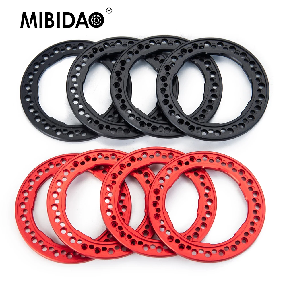 MIBIDAO 4Pcs Aluminum Alloy 1.9 inch 52mm Beadlock Wheel Outer Rings for Axial SCX10 90046 TRX-4 1/10 RC Car Model Upgrade Parts