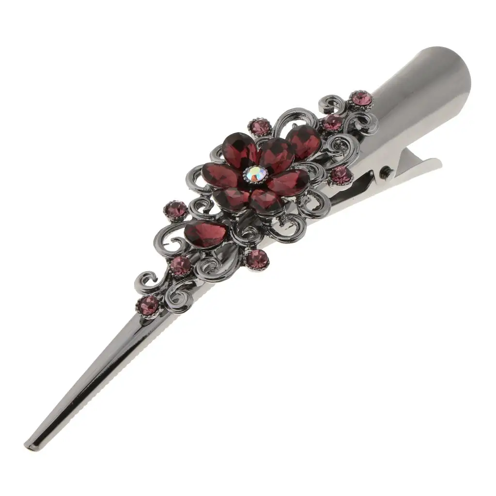 Ladies Crystal Hair Clips Hair Grips Alligator Large Hair Clasp Hairpin New