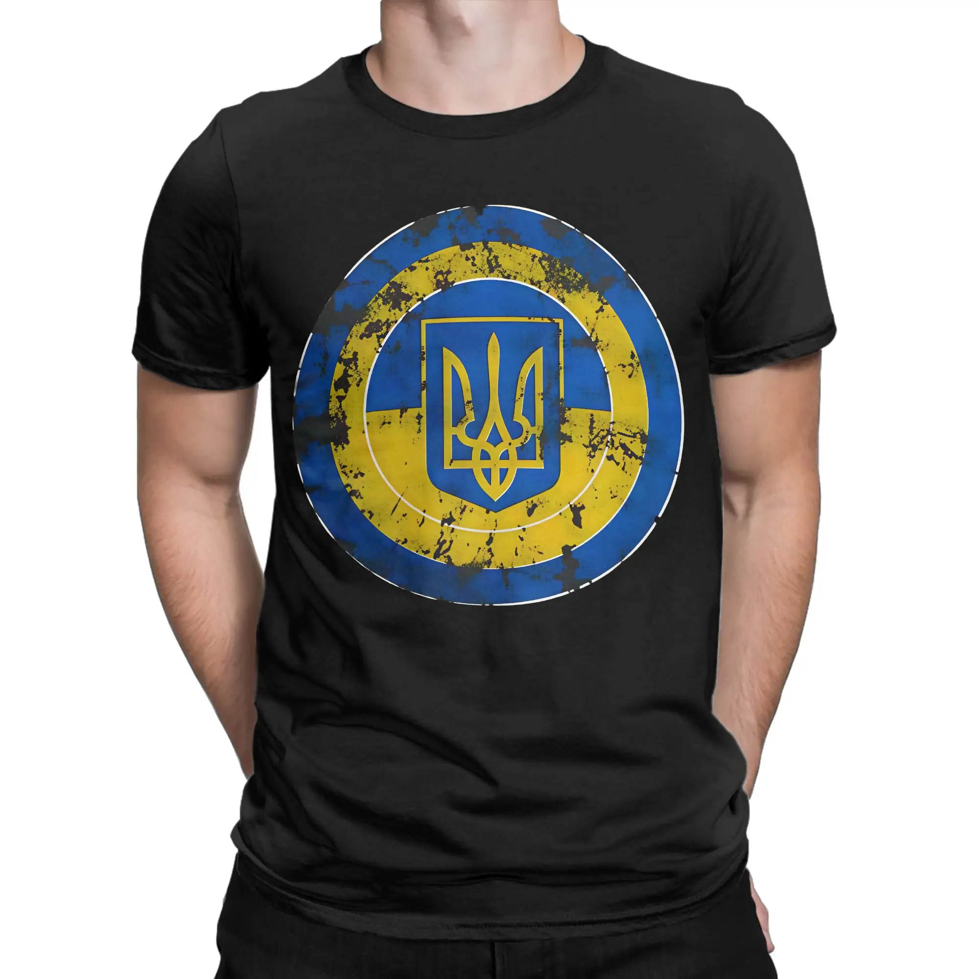 Ukrainian Tryzub Ukraine Flag T Shirt Men's  Awesome T-Shirts Summer Crewneck Novelty Tees Custom Logo Oversized Tops