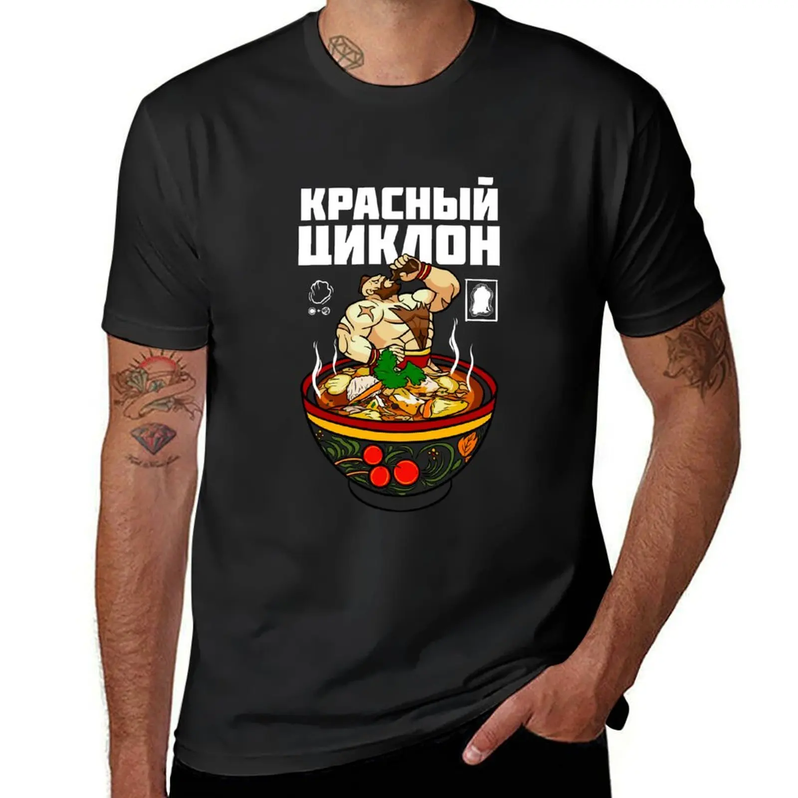 

Zangief’s Shchi T-Shirt funnys summer top plus sizes Short sleeve tee men