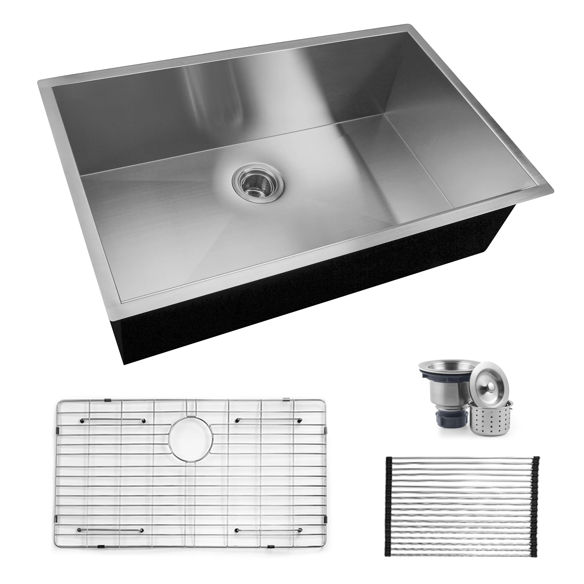 

Aquacubic Wholesale single bowl 304 stainless steel hand made kitchen sink undermount