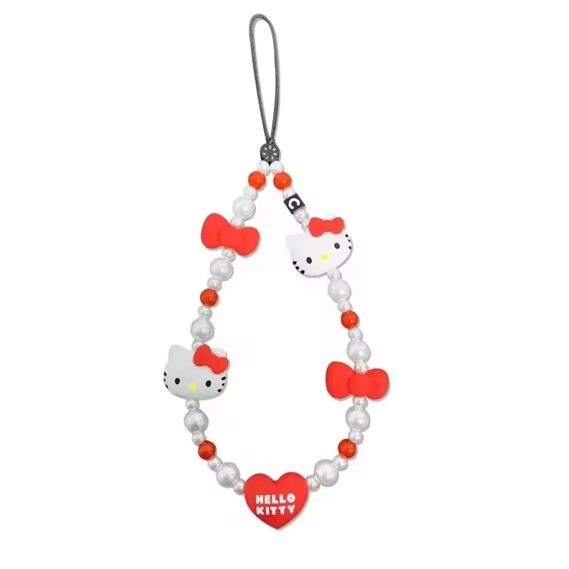 

Sanrio Hello Kitty браслет ремешок для iPhone Samsung Huawei Xiaomi чехол для мобильного телефона из бисера анти-потерянный ремешок на запястье автомобильный брелок