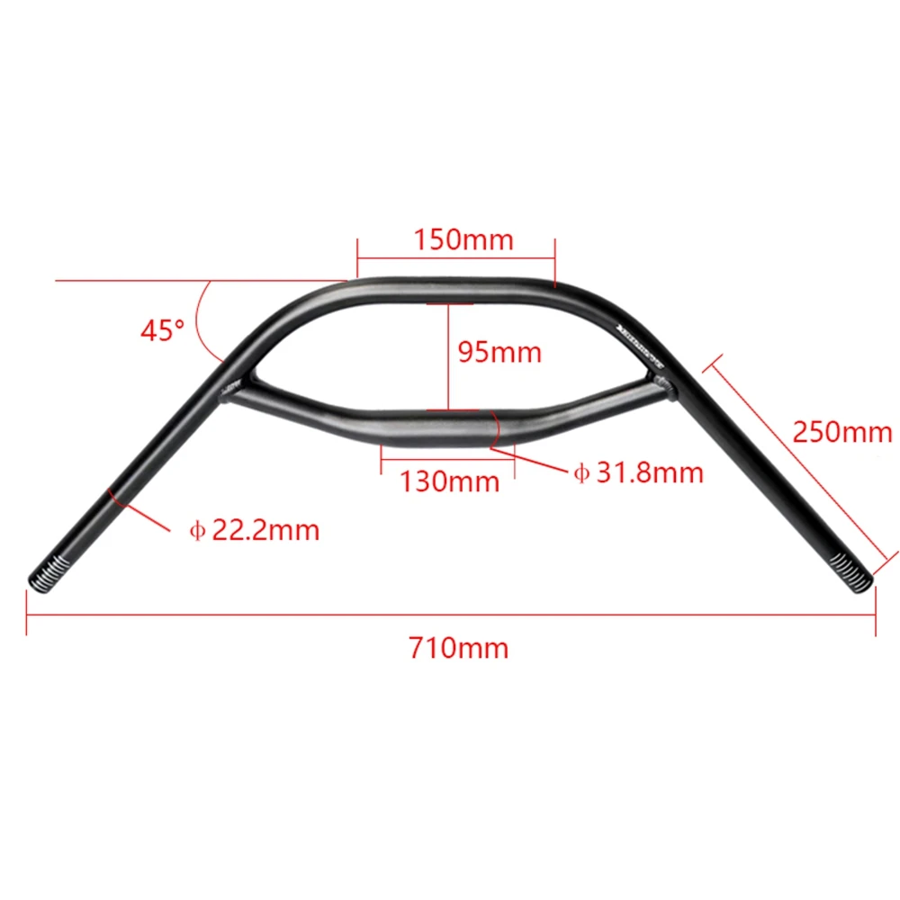 Road Bike Folding Bicycle Handlebars, Gravel Aluminum Handlebars, Bike Accessories, 31.8mm * 22.2mm, 710mm