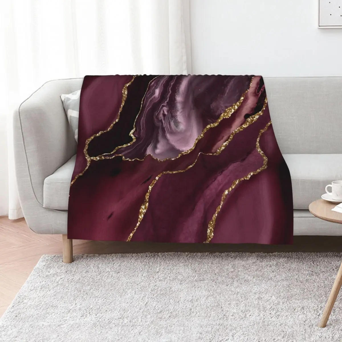 Burgundy Maroon Geode Agate Throw Blanket Thins Decorative Sofas Summer Winter beds Bed Hairys Blankets