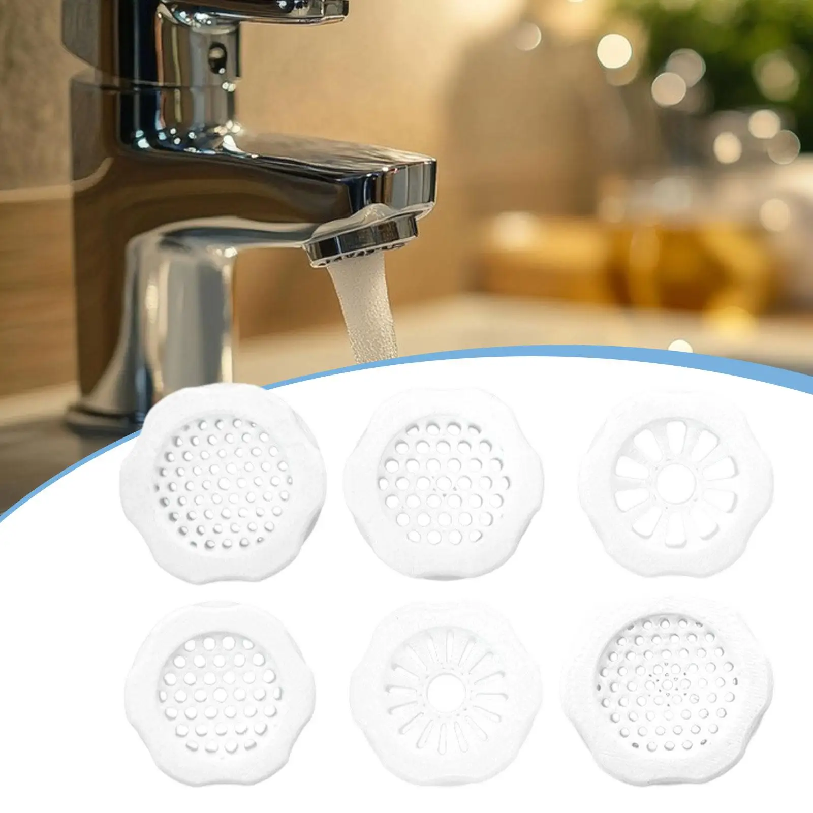Filtros de grifo de 6 piezas, filtros de agua para grifo de fregadero fáciles de instalar, filtración de grifo de cocina para fregadero, oficina, hogar, cocina y baño
