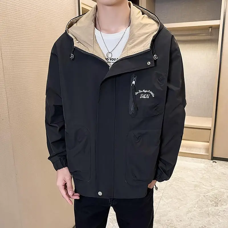 

Мужская повседневная куртка-жакет для активного отдыха, весенне-осенняя, модная, в стиле ретро, рабочая одежда, верхняя одежда, американский стиль, для досуга