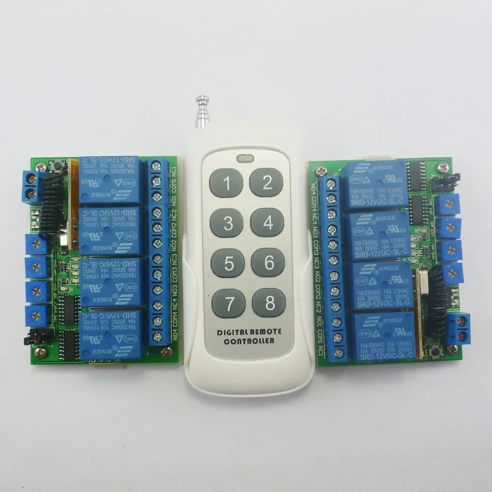 

RF22A04*2+TB422*1 433M 1TX+ 2 RX ASK RF Wireless Adjustable Delay Time LED Bulb Motor Controller