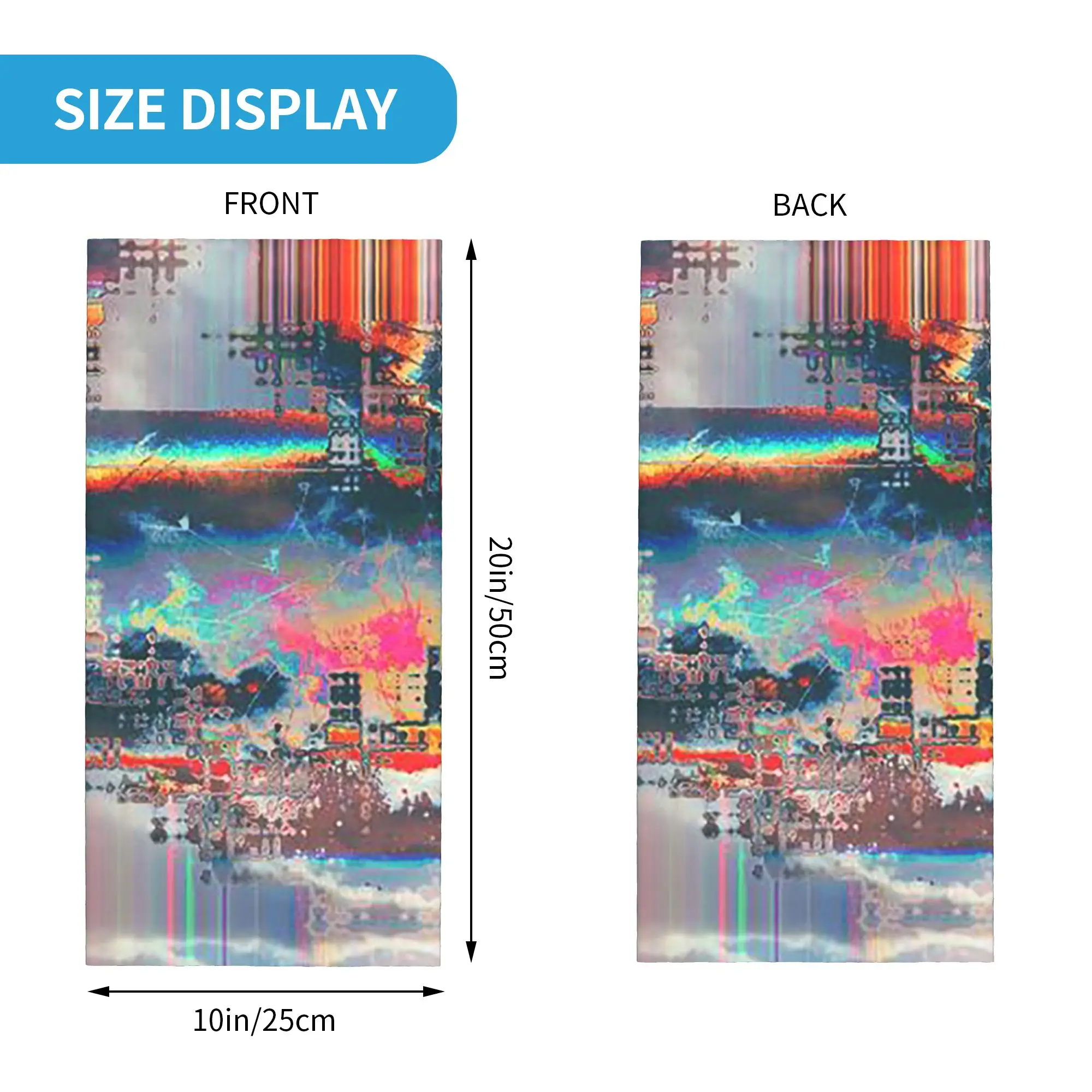 Digital Glitch Wind Abstract Pattern Bandana Neck Cover Printed Face Scarf Cycling Scarf Hiking Fishing for Men Women Adult