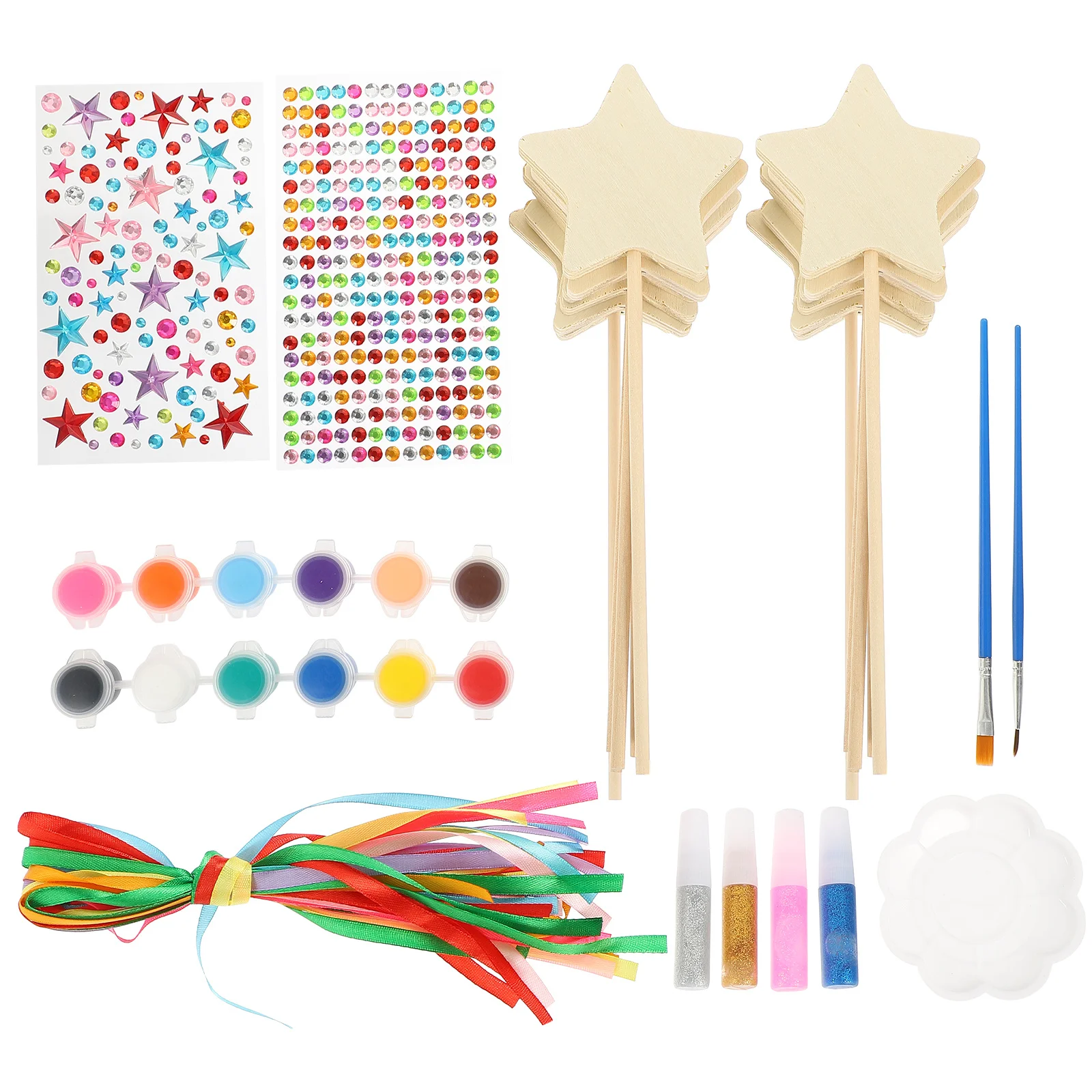 

DIY Unfinished Star Wand Kids Painting Tool Craft Material Supplies for Classroom Activity Princess Kit