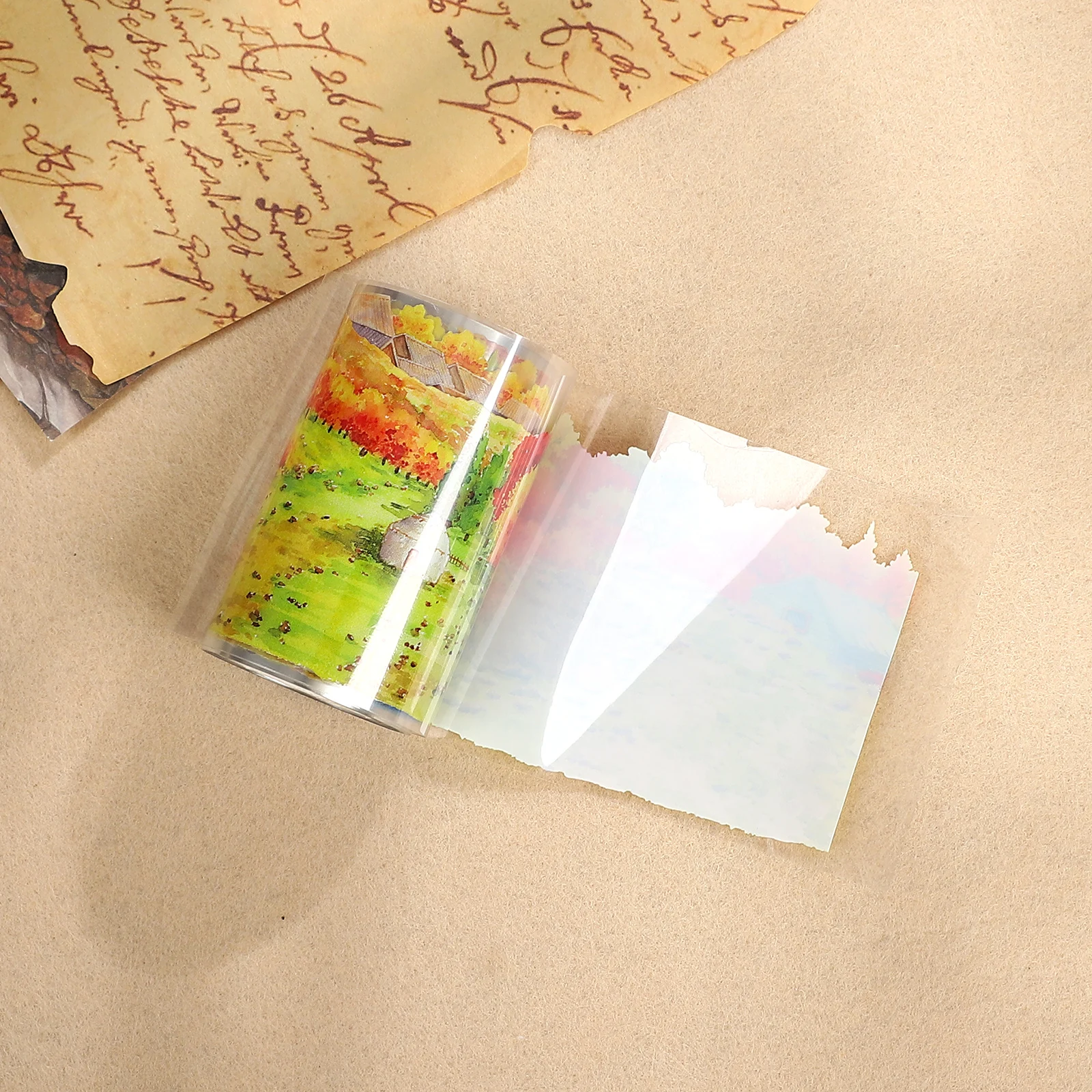 70 مللي متر * 5 متر الخريف في سلسلة ألتاي خمر حقل شجرة المشهد PET الشريط الإبداعية لتقوم بها بنفسك مجلة المواد الكولاج القرطاسية