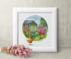 Embroidery Cross Stitch Kits Craft DIY Needlework Cotton Canvas 10 Farmhouse 28-31 32CT 28CT Metallic aida