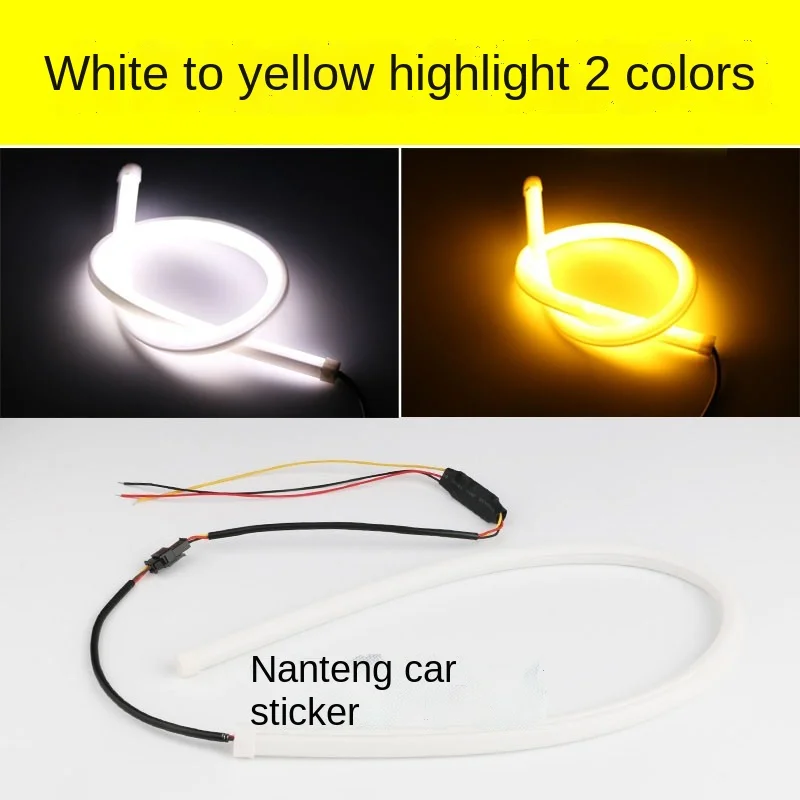 

2pcs/lot 30/45/60cm DRL Flexible LED Tube Strip Daytime Running Lights Turn Signal Angel Eyes Car motorcyc Styling Singnal Lamp