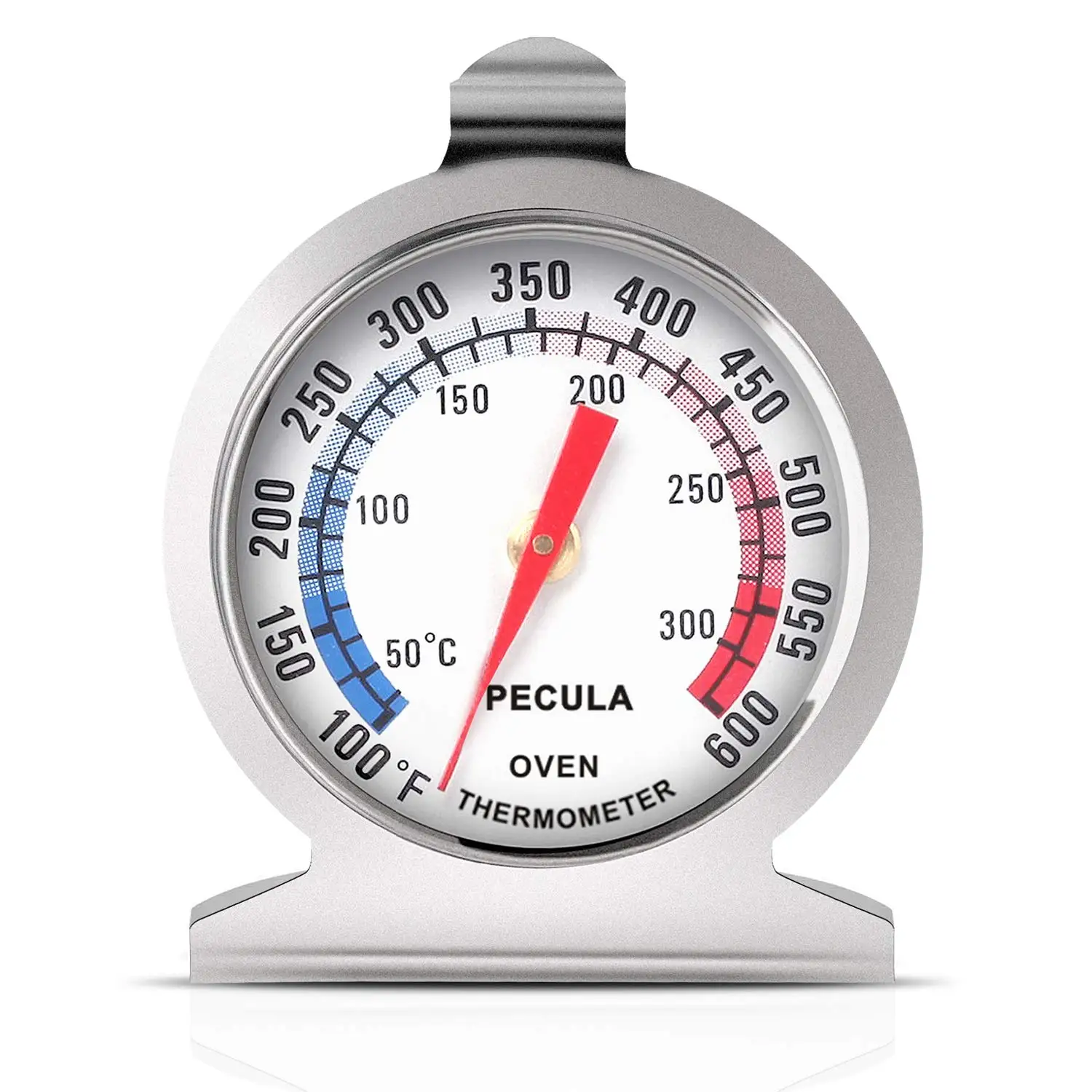 

Stainless Steel Oven Thermometer, 50-300°C/100-600°F, Instant Read for Cooking Grilling Smoking