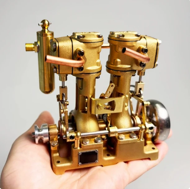 L2 steam engine model twin cylinder steam ship engine small air pump Stirling