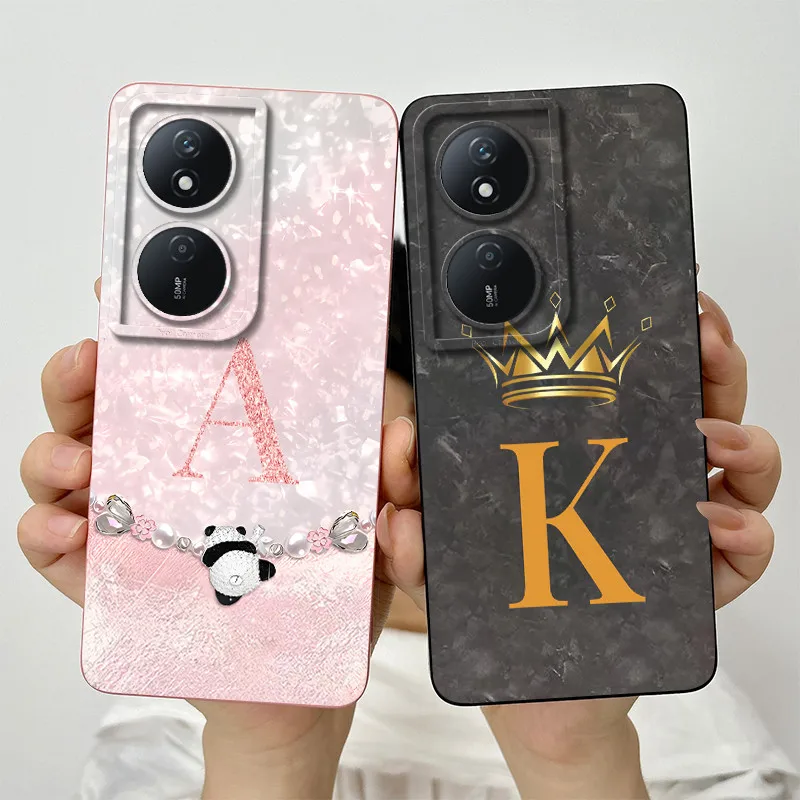 For Honor X7B Case Honor X7b Phone Case Fashion Crown Letters Liquid Silicone Full Package Matte Anti Drop Soft Protective Cover