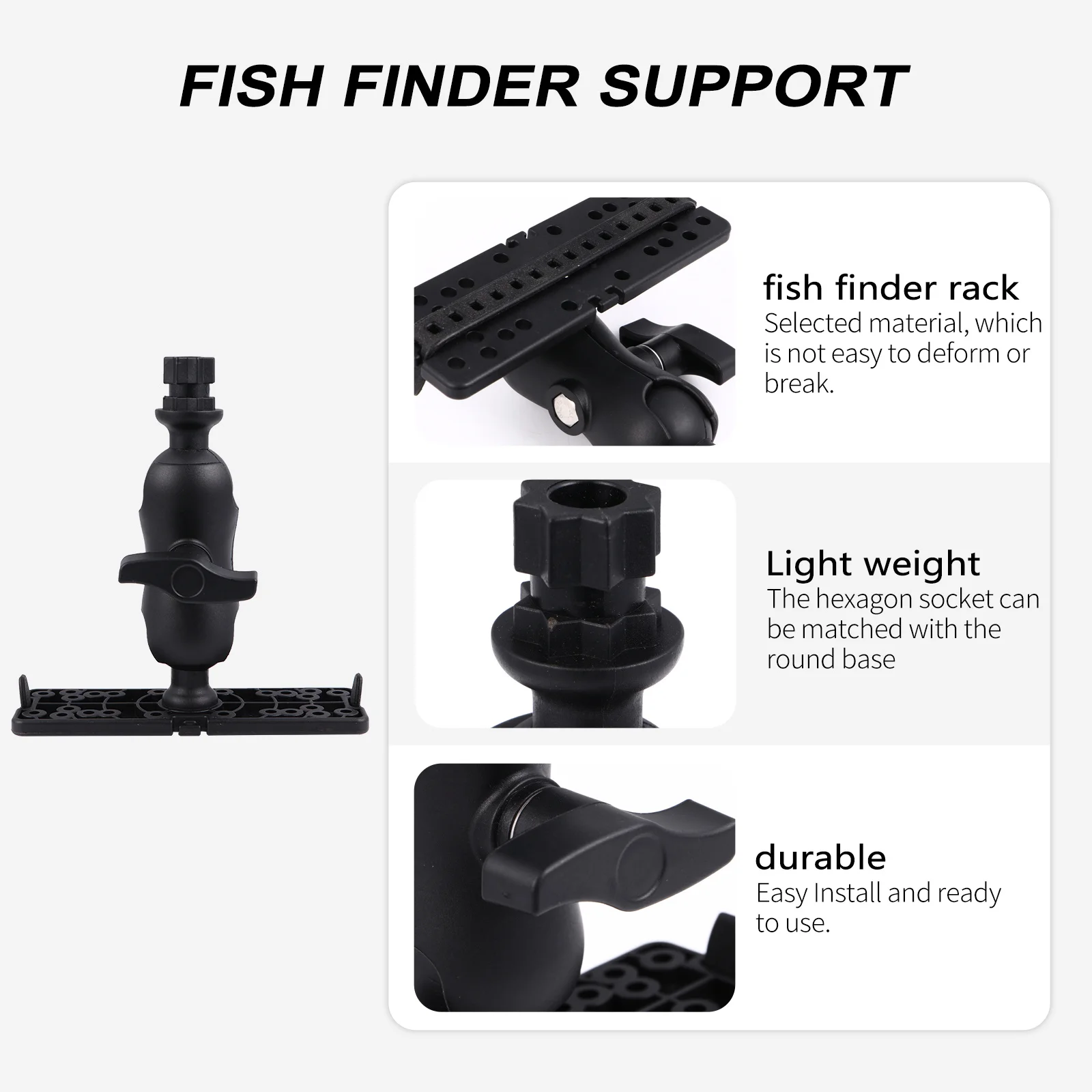 1 قطعة حامل صياد السمك لقوارب الكاياك مقاوم للماء دعامة تثبيت منصة متعددة الوظائف مع مقبس سداسي سهل التركيب #1