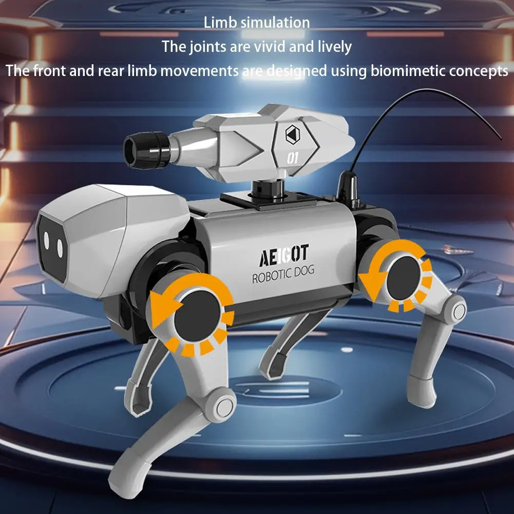 DIY Assembly Robot Dog Toy Remote-controlled Mechanical Dog Toy  3pcs Mechanical Heads Model Electric  Educational Set Toys Gift