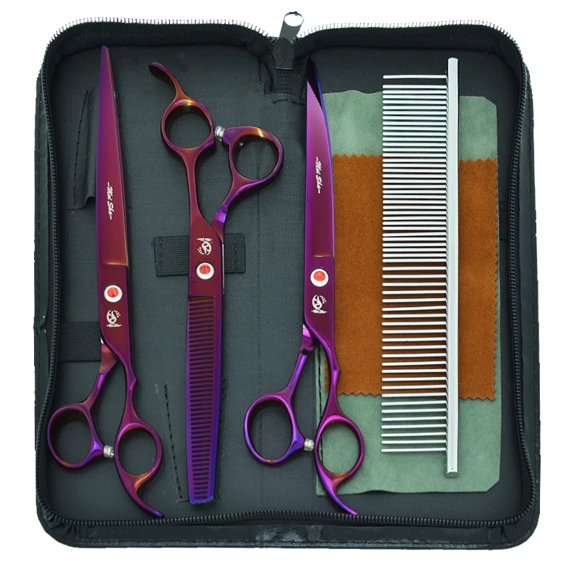 8 Inch Meisha Pet Scissors for Dog Grooming Japan Steel Puppy Cat Straight Curved Cutting Shears Animal Thinning Clippers B0045A