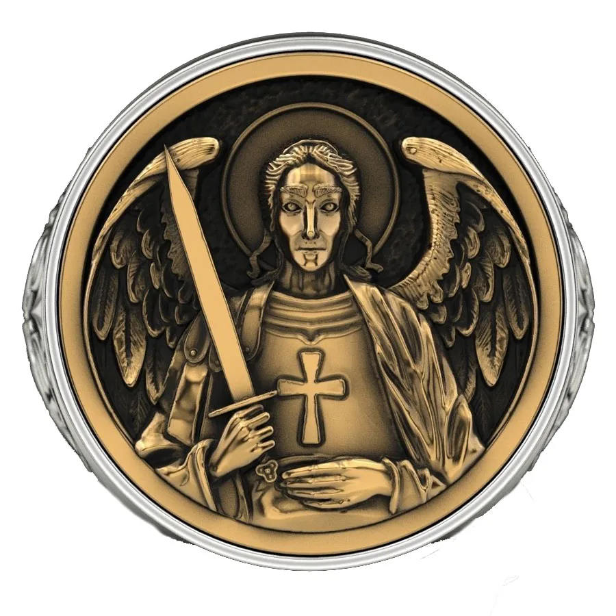 

25 г Архангела Vow Empowering the Wear с небесными коваными кольцами для мужества Индивидуальное твердое серебро 925 пробы, разные размеры 6-13