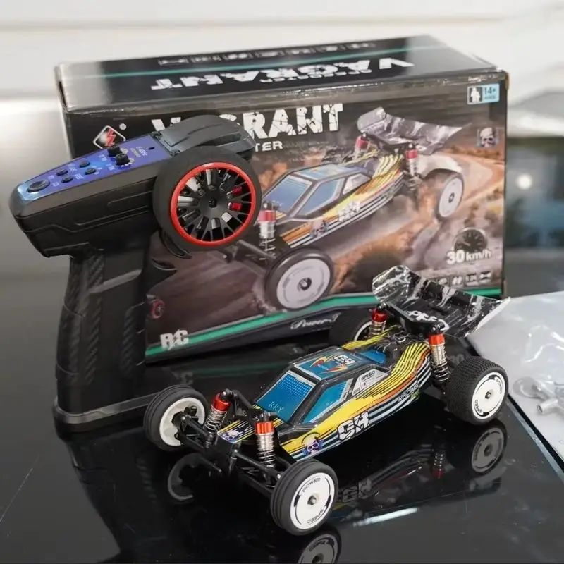Wltoys 244016 Escala 1:24 Carro de corrida elétrico com controle remoto Baja Carro de alta velocidade com tração nas duas rodas Modelo de brinquedo Rc para idades 14 +