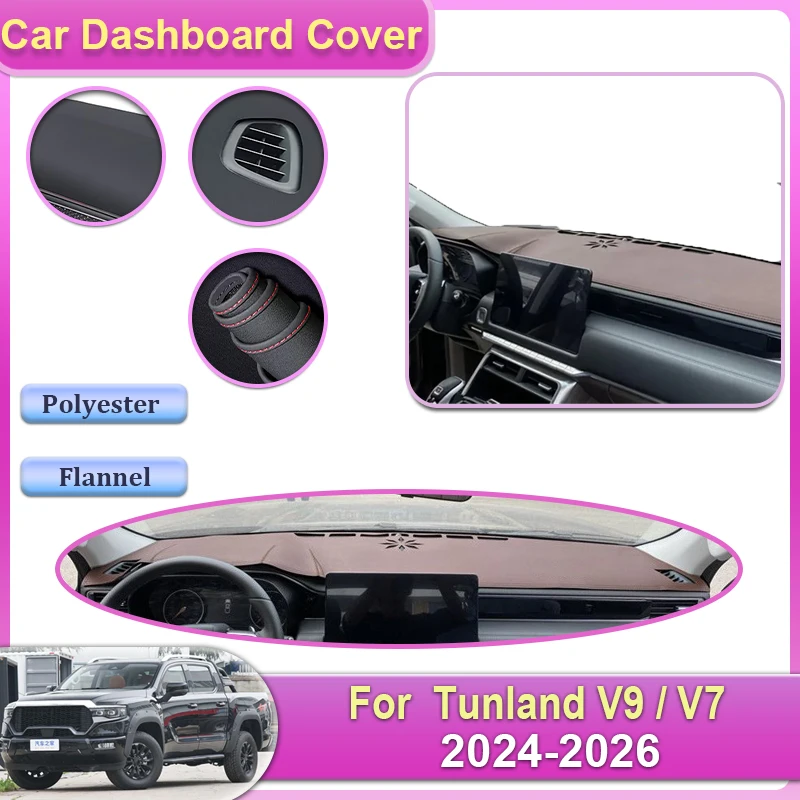 

For Tunland V9 V7 Mars 7 9 2025 2024 2026 Car Dashboard Dashmat Pad Anti Slip Sun Center Console Dash Avoid Light Mat Accessorie