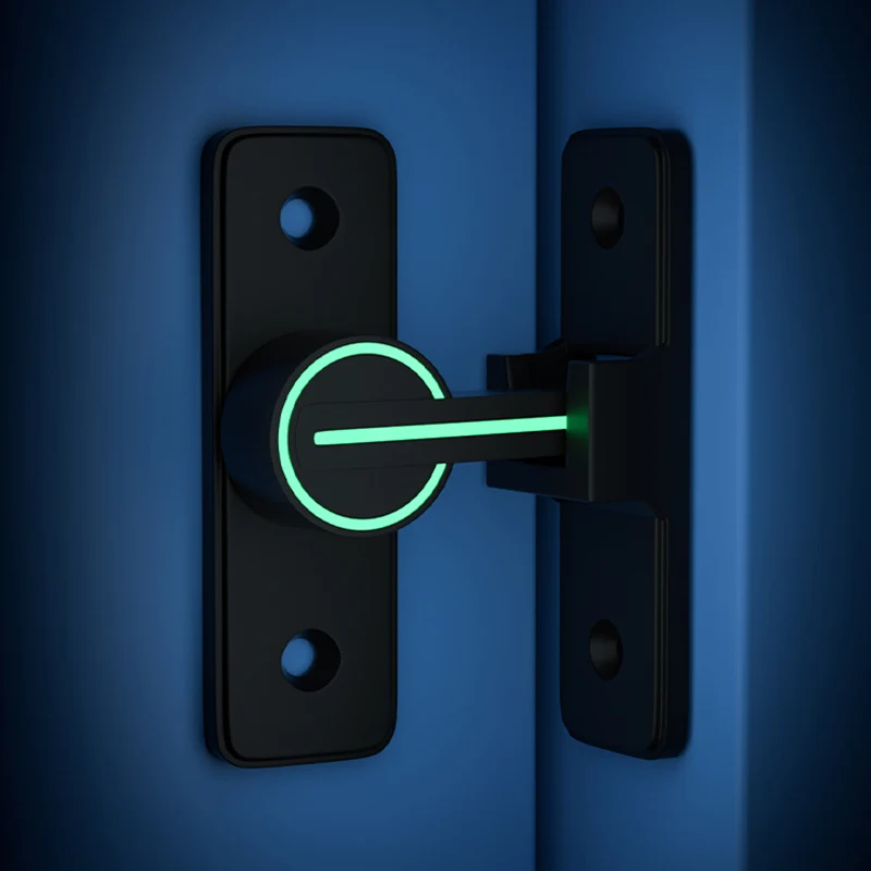 1PCS Non Punching Positioning Door Buckle 90 Degree Sliding Door Lock Bolt Sliding Door Bolt Bathroom Toilet Door Lock