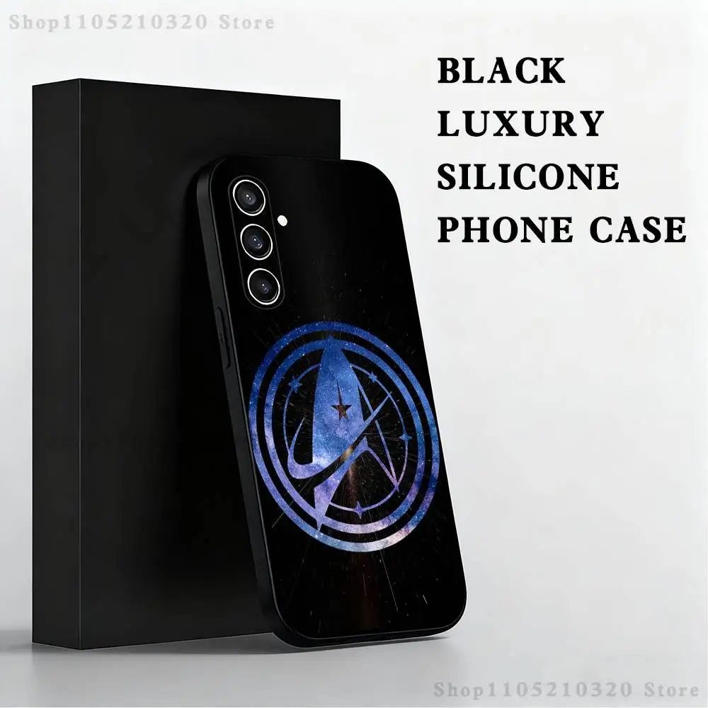 حافظة هاتف S-Star Trek S-Ships لهاتف سامسونج S25، S24 Ultra، S20، S30 plus، S22 plus، S23، S30 Ultra 5G غلاف أسود من السيليكون #5