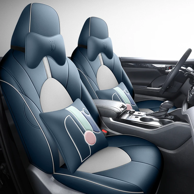 High-Grade Car Seat Covers For Toyota Highlander 2022-2024 Pu Protector Compatible Airbag Full set Automotive Parts-7 Seats