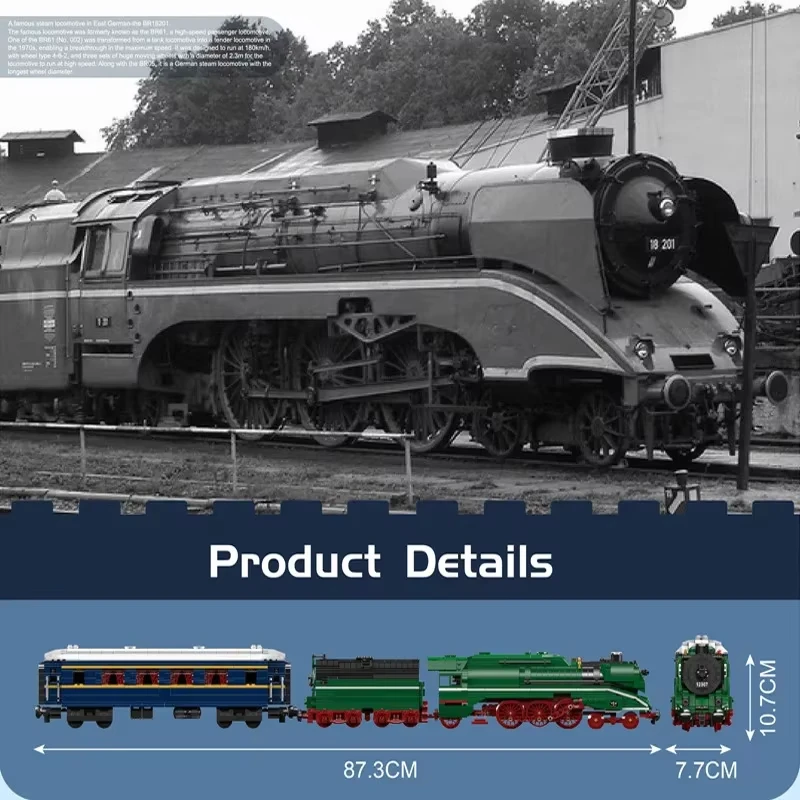 Mould King 12007S Technische RC BR18 201 Zug Bausteine Set Deutsch Express Bau Spielzeug Erwachsene Kinder Geschenke
