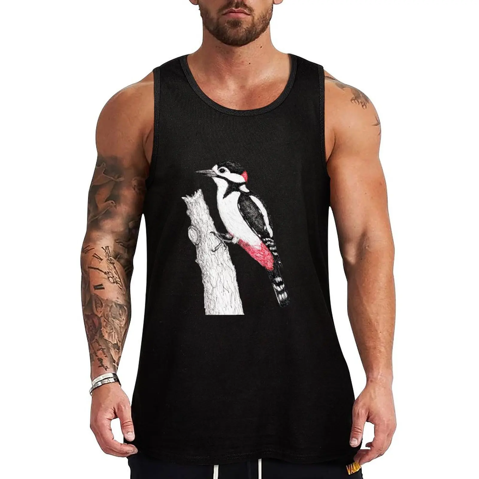 Great spotted woodpecker Tank Top High Breathable Tank Top Lightweight Cool Shirt