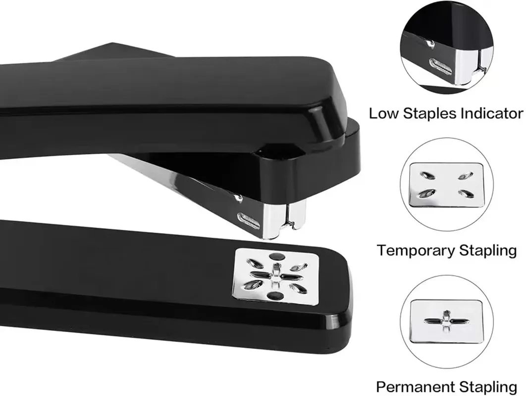 Imagem -02 - Swing-arm Swivel Grampeador para Booklet ou Livro Encadernação Preto Desktop Grampeadores Rotação de 360 Graus 25 Folha Capacidade