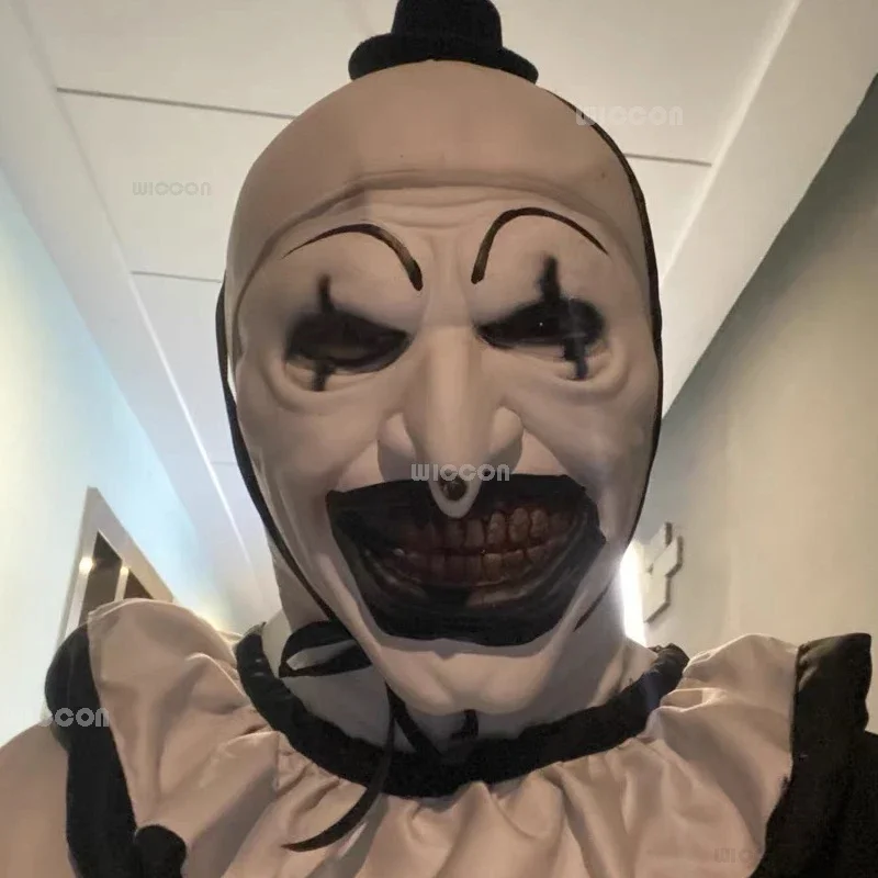 Dorośli dzieci Terrifier 2 Art klaun przebranie na karnawał kombinezon kapelusz maska stroje Halloween karnawałowy garnitur straszny film Cosplay