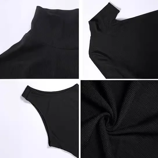 High-End Feels Bla Long Sve Maglia a costine Aderente Tutina in seta di latte Tuta da donna Pantaloni a vita bassa modello sottile