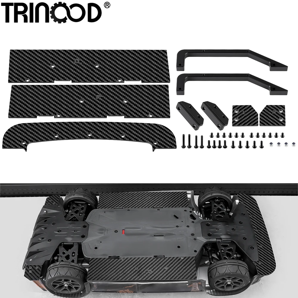 TRINOOD Carbon Fiber Chassis Skid Plate Lower Guard Set for 1/8 A-RRMA Infraction BLX 3S Upgrade Parts