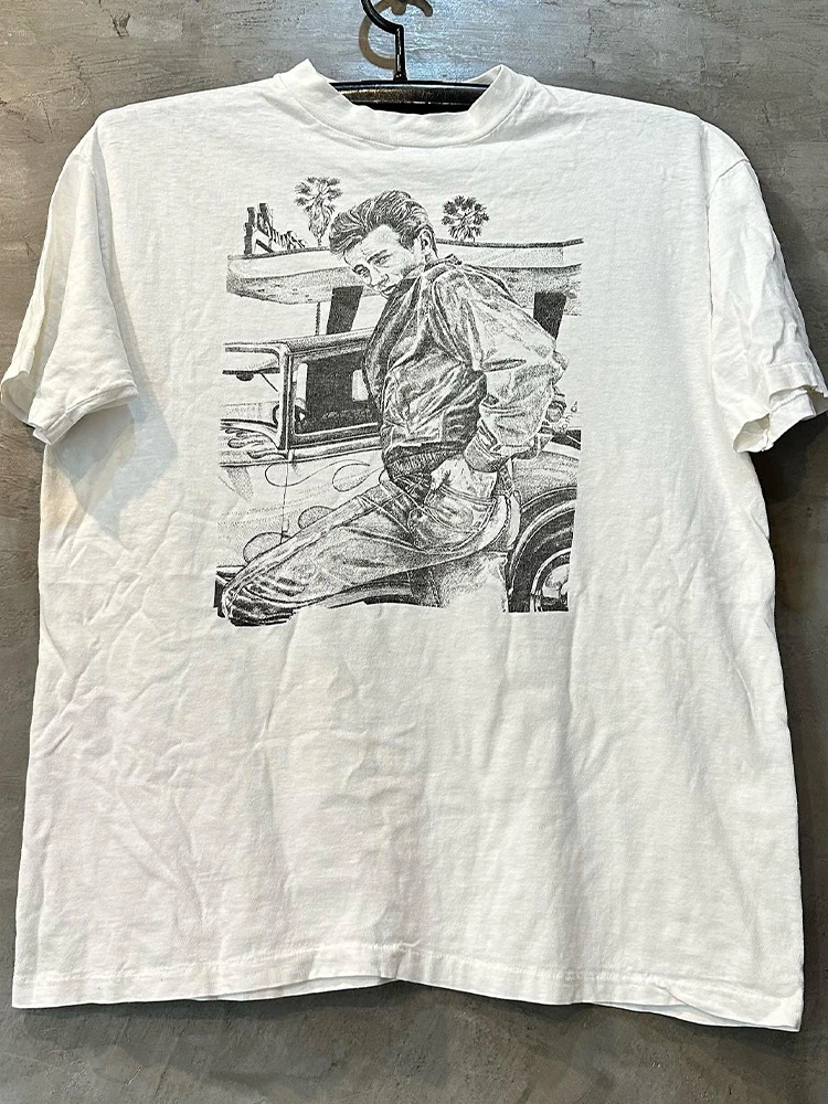 Artistic Design Sketch Oldschool College Street Vibe Short Sleeve Pure Cotton Men Women Tshirt Loose Fit Printed Youth Trend ...