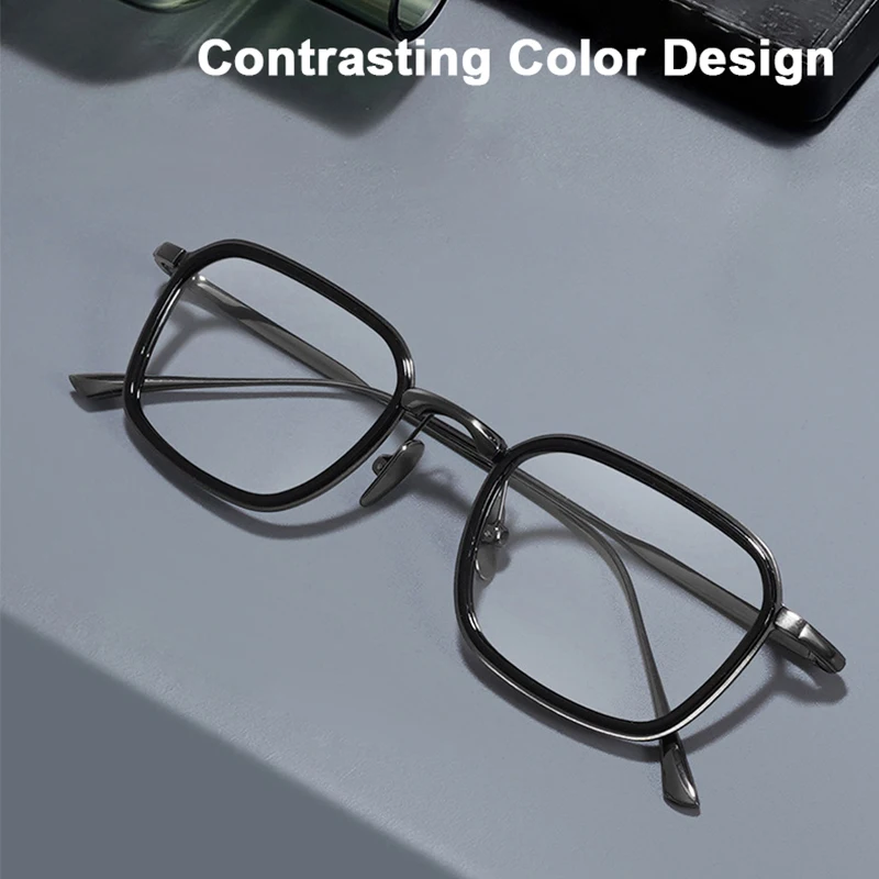 Japanische Marke Designer Acetat Titan Brille Rahmen Quadratische Business herren Brillen Luxus Ultra Licht Business Brillen