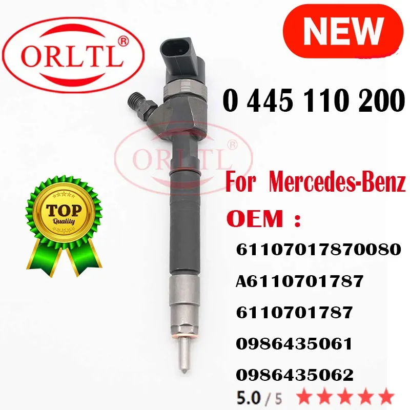 

0445110200 A6110701787 6110701787 Diesel Fuel Injector 0 445 110 200 0445110199 For Bosch Mercedes-Benz 0986435061 0986435062